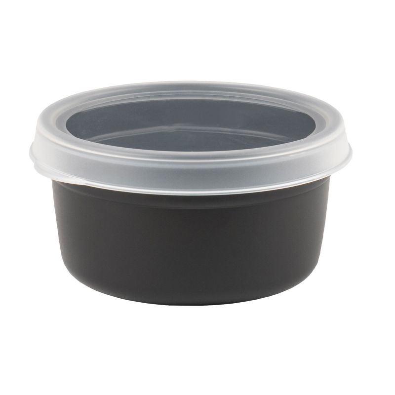 Boîte hermétique ronde noir - lot de 10