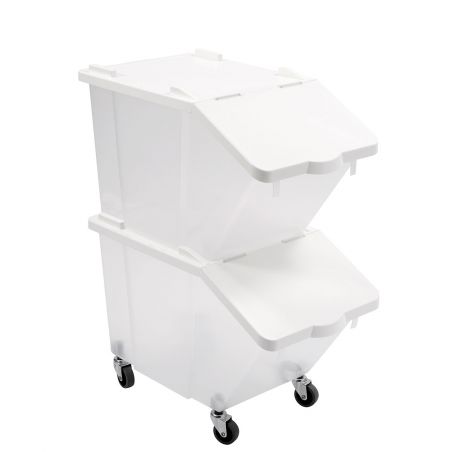 Bac à ingrédients 30L avec couvercle et roues - lot de 2 Bac à ingrédients 30L avec couvercle et roues - lot de 2