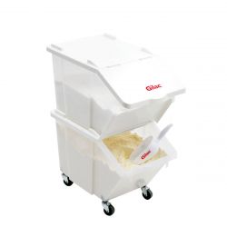 Bac à ingrédients 30L avec couvercle et roues - lot de 2
