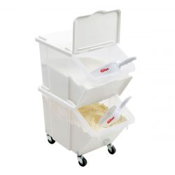 Bac à ingrédients 30L avec couvercle et roues - lot de 2