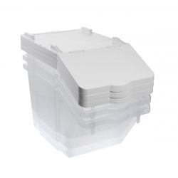 Bac à ingrédients 30L avec couvercle et roues - lot de 2