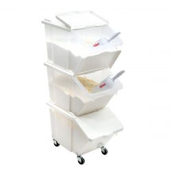 Bac à ingrédients 30L avec couvercle et roues - lot de 3